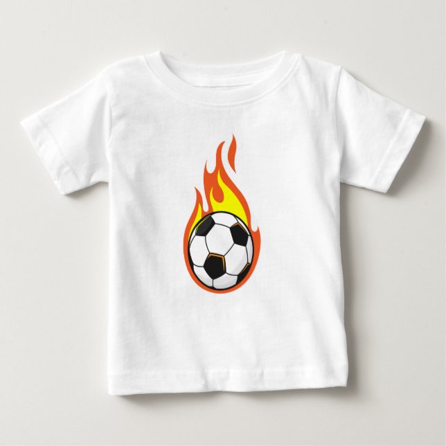 Camiseta De Bebé Fútbol en llamas (Anverso)
