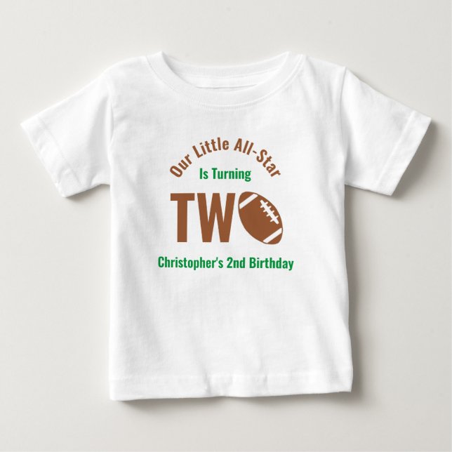 Camiseta De Bebé Fútbol Estelar 2º Cumpleaños (Anverso)