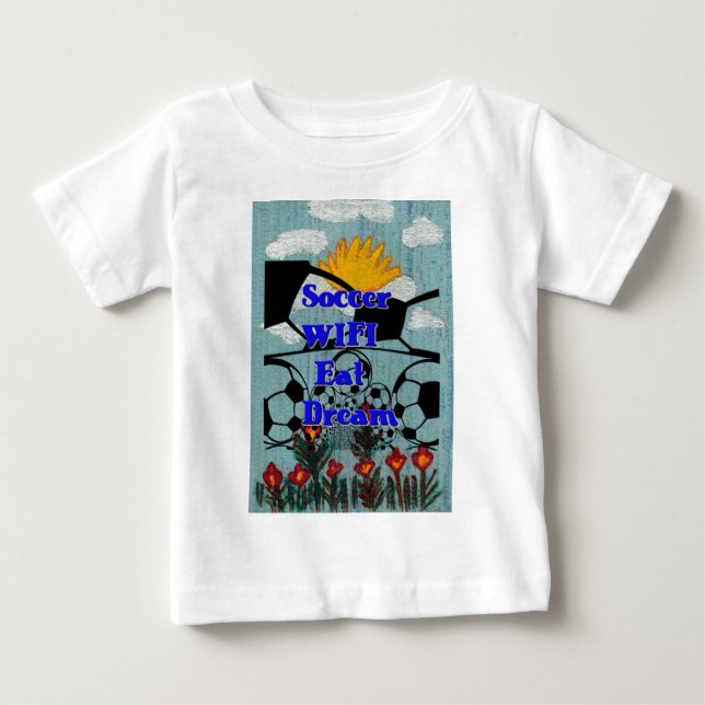 Camiseta De Bebé Fútbol WIFI Eat Dream - Fun Sports Art Print (Anverso)