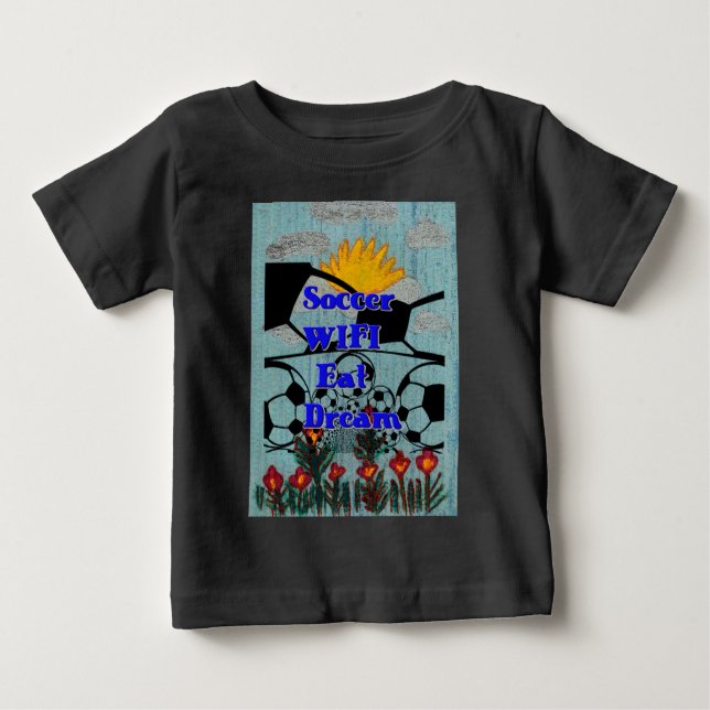 Camiseta De Bebé Fútbol WIFI Eat Dream - Fun Sports Art Print (Anverso)