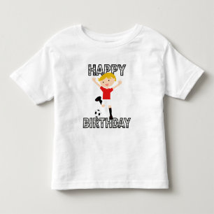 Camiseta De Bebé Futbolista niño de cumpleaños 1 rojo y blanco