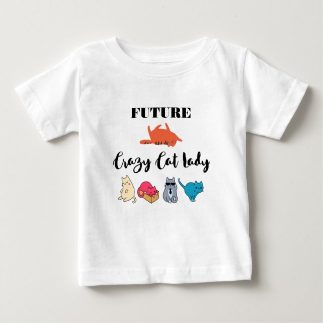 Camiseta De Bebé Futura dama de gato loca - Ilustracion gatito lind (Anverso)