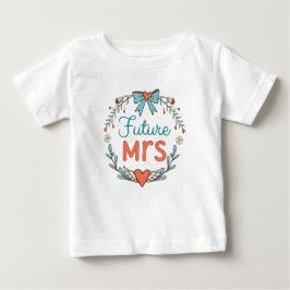 Camiseta De Bebé Futuras flores de Mrs Hearts rojas azules