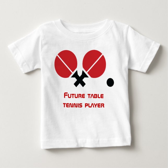 Camiseta De Bebé Futuras raquetas de ping-pong, pelota (Anverso)