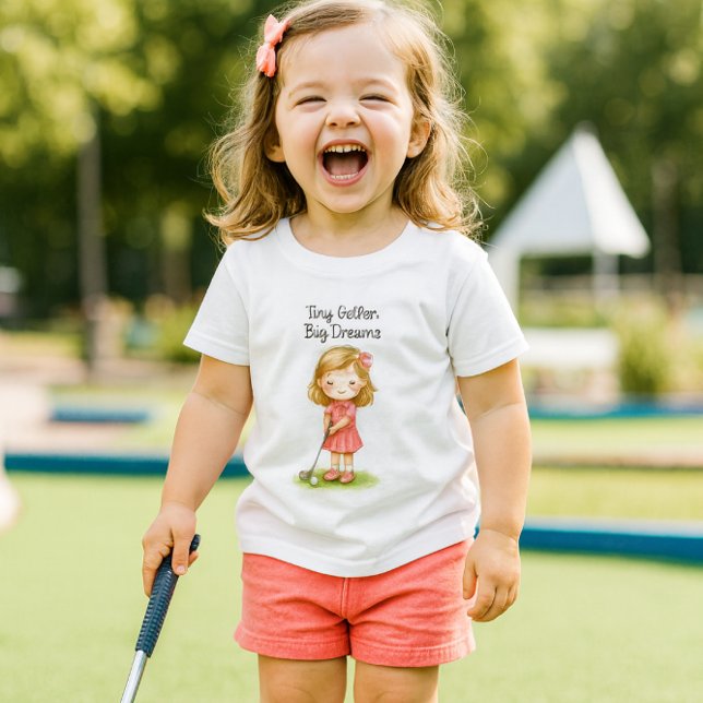 Camiseta De Bebé Future Golfer Baby Girl or  ( joyful little golfer.  The lifestyle mockup captures her radiant laughter, playful energy,)