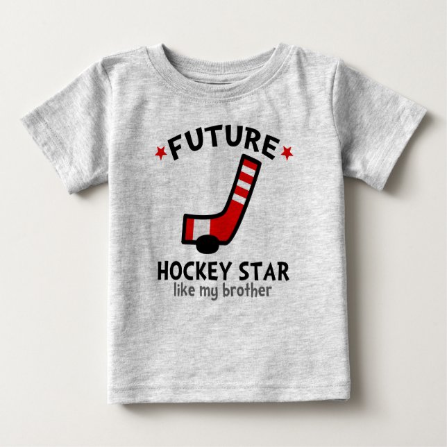 Camiseta De Bebé Future Hockey Star like my Brother (Anverso)
