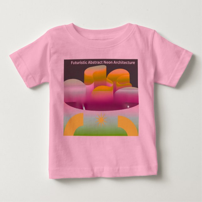 Camiseta De Bebé Futuristic Abstract Neon Architecture (Anverso)