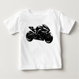 Camiseta De Bebé Futuristic Motorcycle Black White Vector 
