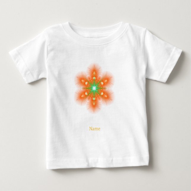 Camiseta De Bebé Futuristic Neon Glow Flower Graphic (Anverso)
