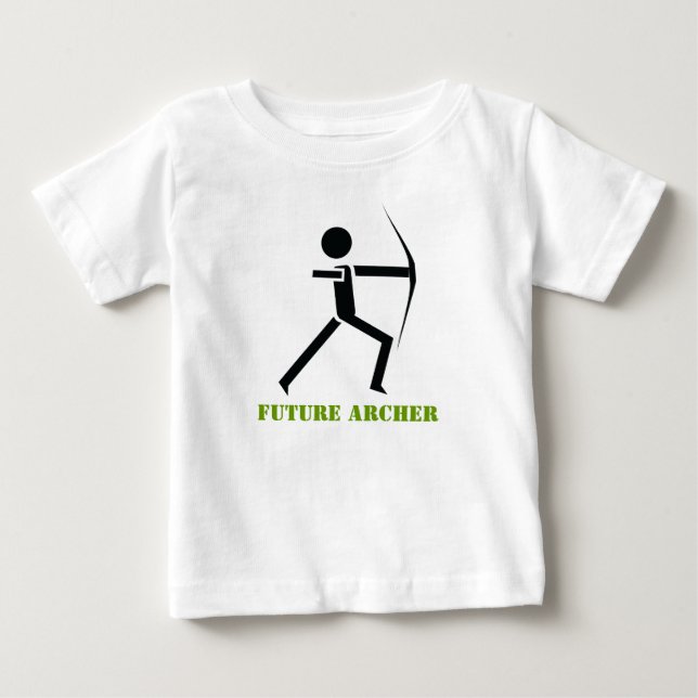 Camiseta De Bebé Futuro arquero con su arco negro de arco, tiro con (Anverso)