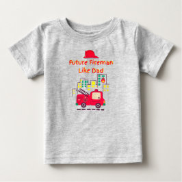 Camiseta De Bebé Futuro Bombero Como Papá Dibujado a Mano