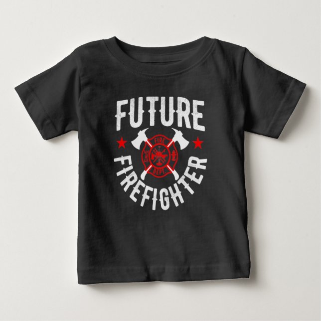 Camiseta De Bebé Futuro bombero lindo bebé chica bombero (Anverso)