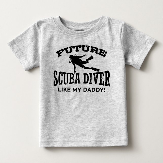 Camiseta De Bebé Futuro Buceador de Scuba como mi papá (Anverso)
