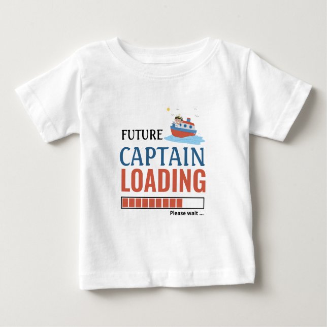 Camiseta De Bebé Futuro Capitán Cargando Cute Funny Personalizado (Anverso)