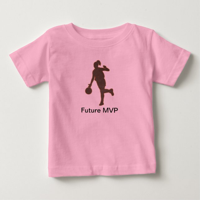 Camiseta De Bebé Futuro Chica de baloncesto MVP Romper (Anverso)