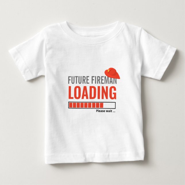 Camiseta De Bebé Futuro chico personalizado de carga de Fireman (Anverso)