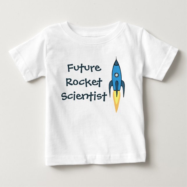 Camiseta De Bebé Futuro científico de cohetes Blue Space Boy Funny (Anverso)