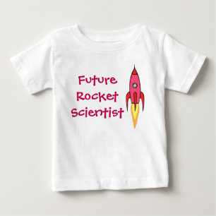 Camiseta De Bebé Futuro científico de cohetes rosado barco feminist