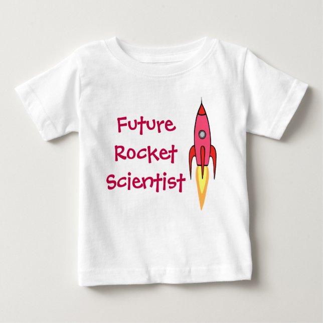 Camiseta De Bebé Futuro científico de cohetes rosado barco feminist (Anverso)