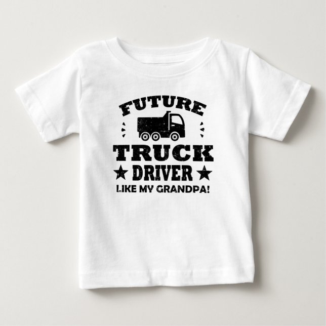 CAMISETA DE BEBÉ ¡FUTURO CONDUCTOR DE CAMIONES COMO MI ABUELO! (Anverso)