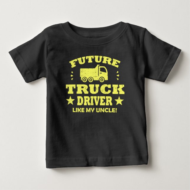 CAMISETA DE BEBÉ ¡FUTURO CONDUCTOR DE CAMIONES COMO MI TÍO! (Anverso)