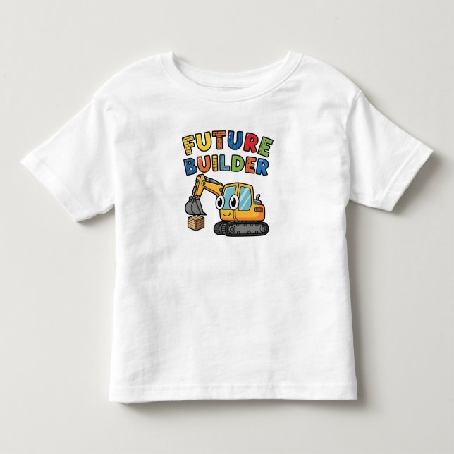 Camiseta De Bebé Futuro Constructor Excavadora Adorable  (Anverso)