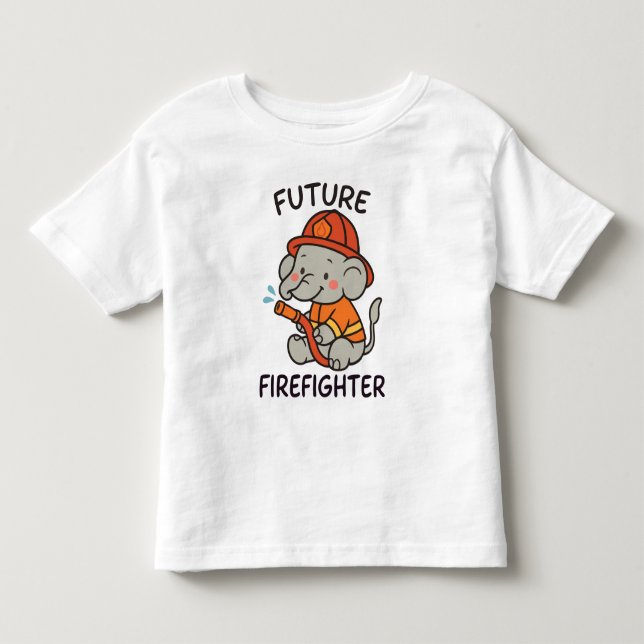 Camiseta De Bebé Futuro elefante lindo niños bomberos divertidos (Anverso)