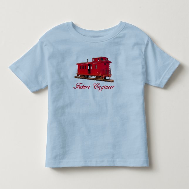 CAMISETA DE BEBÉ FUTURO ENGINEER-T-SHIRT --CABOOSE ROJO (Anverso)