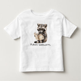 Camiseta De Bebé Futuro gusano de biblioteca Raccoon leyendo bebé