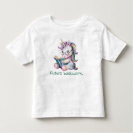 Camiseta De Bebé Futuro gusano de biblioteca, Unicornio leyendo beb