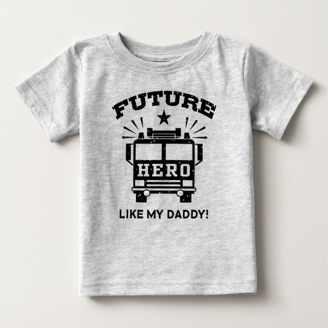 Camiseta De Bebé Futuro héroe como mi papá (Anverso)