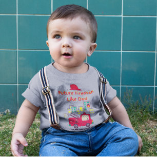 Camiseta De Bebé Futuro hombre de fuego como papá de mano