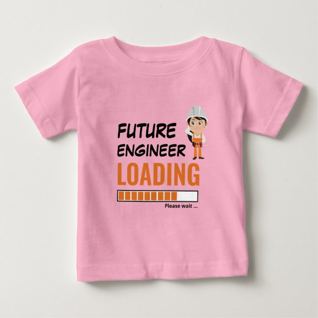 Camiseta De Bebé Futuro Ingeniero Cargando Gracioso Rosa (Anverso)