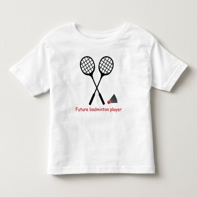 Camiseta De Bebé Futuro jugador de bádminton, racquet y lanzadera (Anverso)