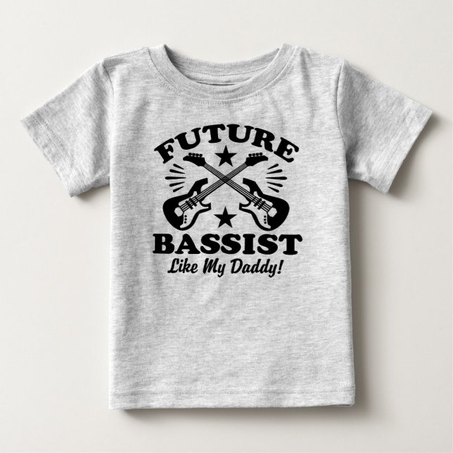 Camiseta De Bebé Futuro Jugador De Bass Como Mi Papi (Anverso)