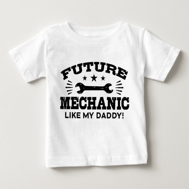Camiseta De Bebé Futuro Mecánico Como Mi Papi (Anverso)