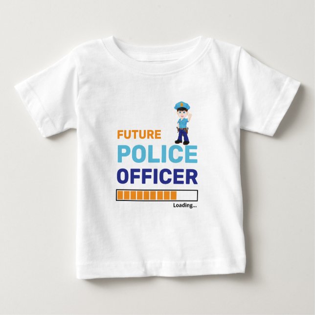 Camiseta De Bebé Futuro Oficial de Policía Cargando Moderno Persona (Anverso)
