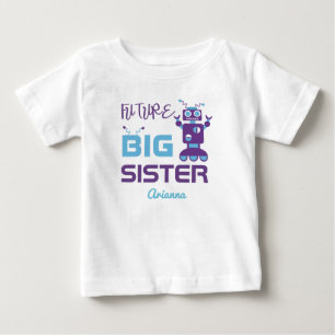 Camiseta De Bebé Futuro Robotico Hermana Mayor Púrpura Lindo Person