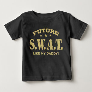 Camiseta De Bebé Futuro Swat Como Mi Papi