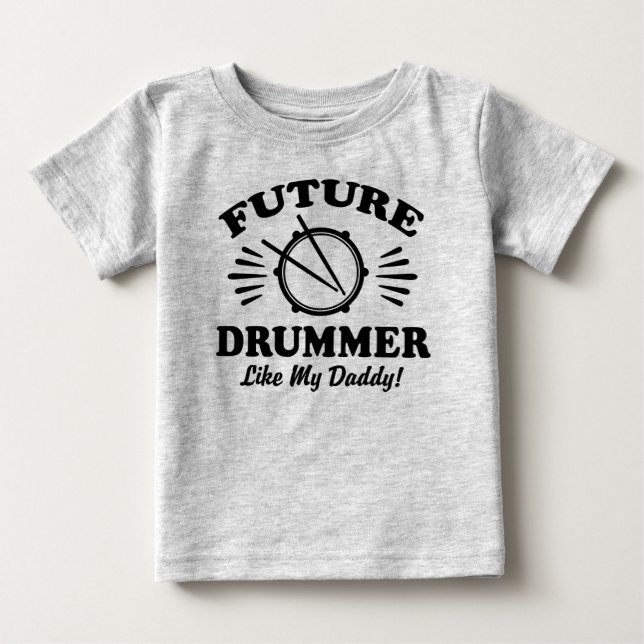 Camiseta De Bebé Futuro tambor como mi papá (Anverso)