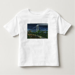Camiseta De Bebé G. puente de Washington, el Hudson en la noche