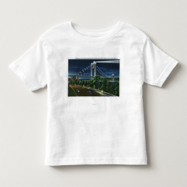 Camiseta De Bebé G. puente de Washington, el Hudson en la noche (Anverso)