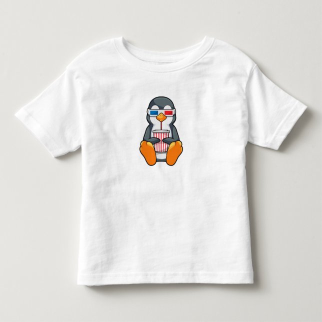 Camiseta De Bebé Gafas de cine pingüino Taza de bebida (Anverso)