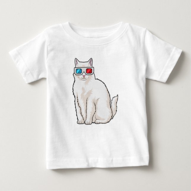 Camiseta De Bebé Gafas de gato (Anverso)