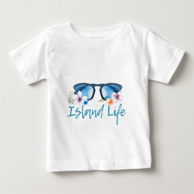 Camiseta De Bebé Gafas de sol de la vida en la isla (Anverso)