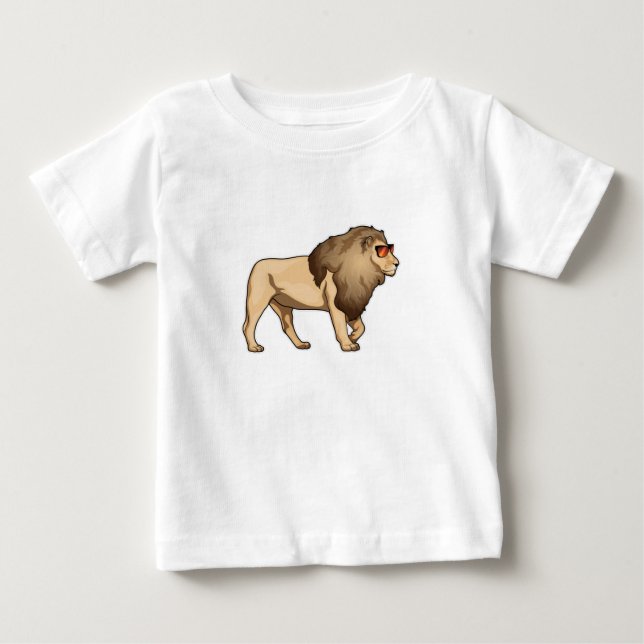 Camiseta De Bebé Gafas de sol de león (Anverso)