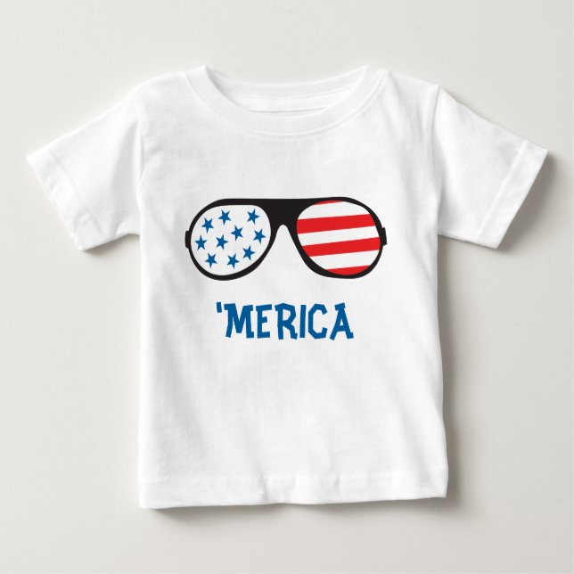 Camiseta De Bebé Gafas de sol Merica Retro (Anverso)
