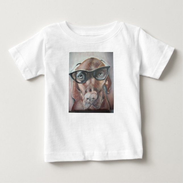 Camiseta De Bebé Gafas de sol que llevan del perro lindo de Viszla (Anverso)