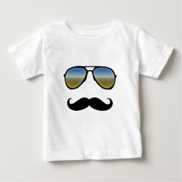 Camiseta De Bebé Gafas de sol retro divertidas con bigote