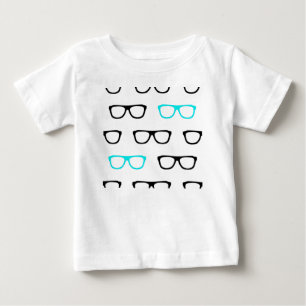 Camiseta De Bebé gafas geeky geek azul